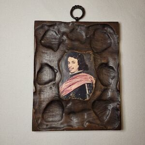 Hand Crafted Carved Hard Wood Frame Velazquez’s Italian Duke of Modena Portrait
